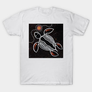 Aboriginal Art - Turtle Black T-Shirt
